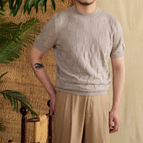 Round Neck Jacquard Short Sleeves