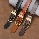 Distressed Decorative Cowhide Belt