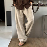 Loose-Fit Straight-Leg Linen Casual Trousers