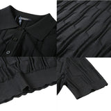 Men's Business British Lapel Polo Knit Slim Fit Casual T-Shirt