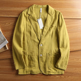 Men's American Retro Linen Jacket, Casual Lightweight Coat, Vintage Style Spring Summer
