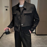 Men's Casual British Cropped Lapel Slim Jacket
