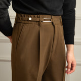 Mens Hidden Expandable Waistband Classic Fit Front Pleated Dress Pant