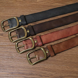 Vintage Handmade Pleated Pin Buckle Belt