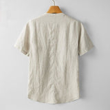Casual Linen Stand-Collar T-Shirt