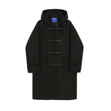 Casual Hooded Lapel Horn Button Loose Windbreaker