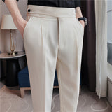 Men's Iron Free Premium  Classic Fit Flat Front Expandable Waist Casual Pant