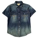 Vintage Button Denim Short Sleeve Shirt