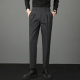 Men's Slim Fit Suit Pants, Solid Color Business Casual Trousers, Formal Dress Pants for Work