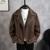 Men's Retro Pu Leather Casual Business Jacket