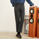 Men's Straight Casual Pants British Nine Point Jeans