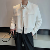 Men's Casual British Cropped Lapel Slim Jacket