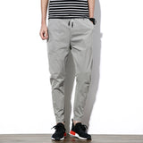 Men's Casual Slim Fit Elastic Waist Solid Color Pants