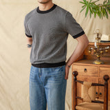 Summer Casual Knitted Round Neck T-shirt