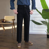 Men's Vintage Jeans Straight Leg Washed Cotton Casual Pants