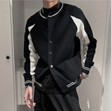 Men's Slim Fit Casual Contrast Knitted Jacket