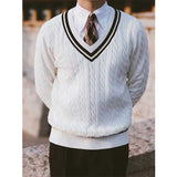 Men's Business Casual Vintage Color Block Sweater