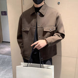 Collared Twill Topstitch Work Jacket