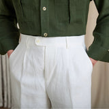 Breathable Linen Elastic High-Waisted Casual Shorts