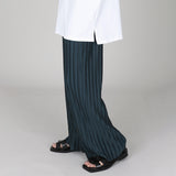 Men's Summer Casual Pants Loose Pleated Wide Leg Straight Drape Elastic Waist Pants