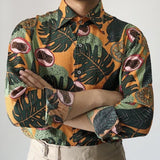Men's Retro Print Long Sleeve Shirt