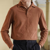 Men's Business Casual Long Sleeve Polo Shirt