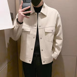 Collared Twill Topstitch Work Jacket