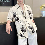 3D Jacquard Embroidery Bowtie Design Short-Sleeve Shirt