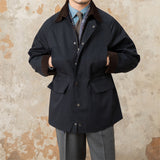 Men's Vintage Corduroy Lapel Gentleman's Trench Coat