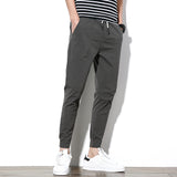 Men's Casual Slim Fit Elastic Waist Solid Color Pants