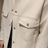 Collared Twill Topstitch Work Jacket