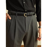 Leather Casual Men's Belt with Pin Buckle