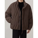 Casual White Duck Down Stand-up Collar Short Down Jacket