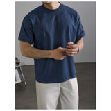 Men's Premium Breathable T-Shirt Soft Solid Color Crew Neck Casual Tee