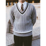 Men's Business Casual Vintage Color Block Sweater