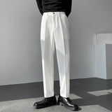 Men's Casual Trousers Drape Wide-leg Trousers Solid Color Straight-leg Trousers