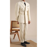 Italian Double-breasted Striped Business Casual Blazer