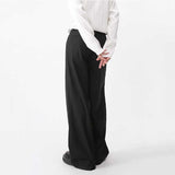 Men's Loose Retro Straight Leg Suit Trousers