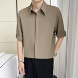 Drapey Casual Ice-Silk Short-Sleeve Shirt