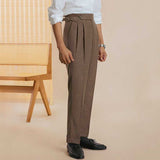 Striped High Waist Slim Fit Paris Button Trousers