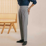 Striped High Waist Slim Fit Paris Button Trousers