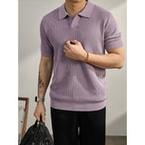 Cool-feel Knitted Blend Casual Polo Shirt