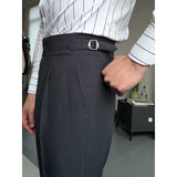 Drape High Waist Straight Vintage Trousers