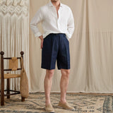 Breathable Linen Elastic High-Waisted Casual Shorts
