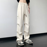 Straight Leg Drawstring Loose Casual Drape Pants