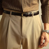 Leather Casual Men's Belt with Pin Buckle