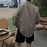Loose-Fit Long-Sleeve Linen Shirt