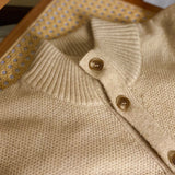 Mens Stand Collar Button Down Half Turtleneck Sweater