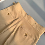Drape High Waist Straight Vintage Trousers