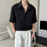 Drapey Casual Ice-Silk Short-Sleeve Shirt